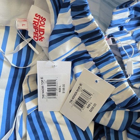 New Solid & Striped The Naomi Top & The Addison Skirt Set Marina Blue NWT Large - Picture 10 of 10